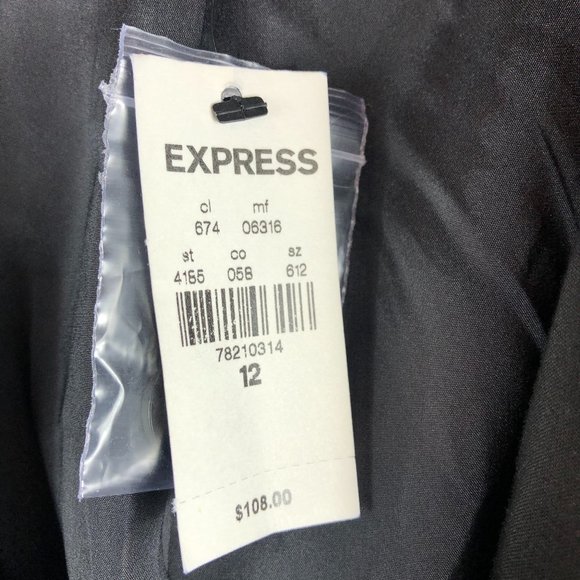 NWT Express Black Cotton Blend Two Button Blazer with Peak Lapels Classic Y2K - Picture 5 of 11